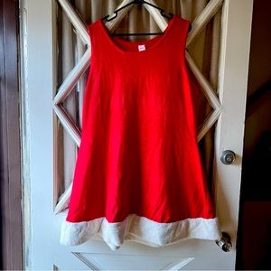 plus Red Christmas Holiday Faux Fur Lined Santa dress